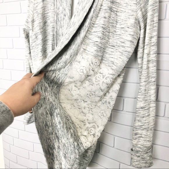 Anthro Sat Sun Open Marled Drape Cardigan Small - Picture 3 of 5